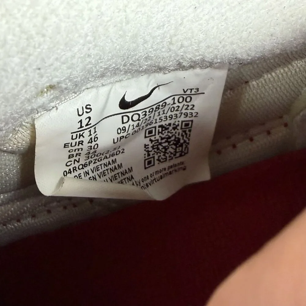 Nike Air Max 1 '86 OG Big Bubble Sz 12 White/Red Low Top Sneaker 2023 DQ3989-100